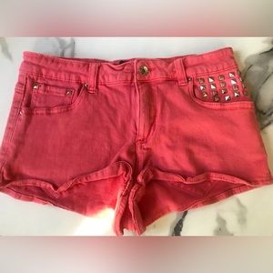 Forever 21 hot pink shorts with rhinestone.